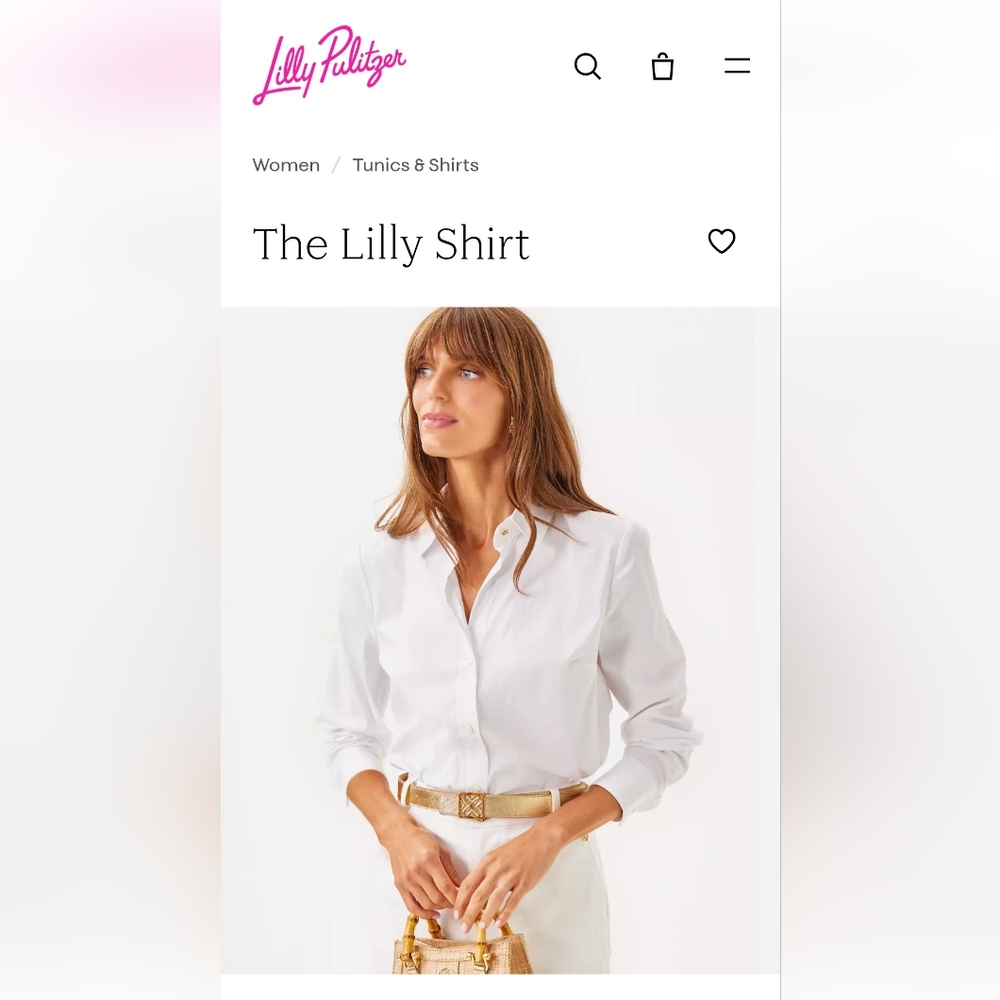 NWT Unopened Lilly Pulitzer The Lilly Shirt XL Long Sleeve Button Down